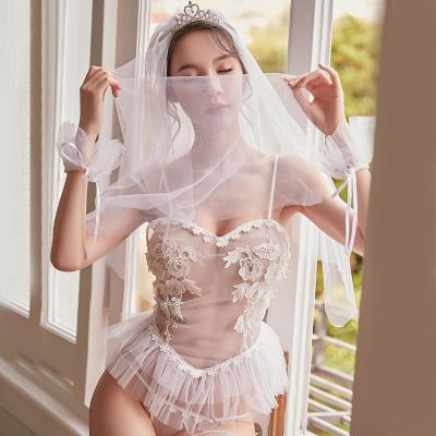 唯美浪漫新娘套装 公主裙摆 透视网纱