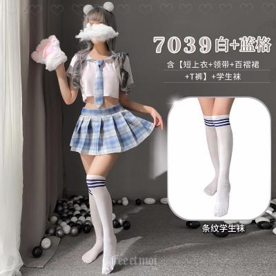 日系格子纯情学生装 JK制服 百褶短裙