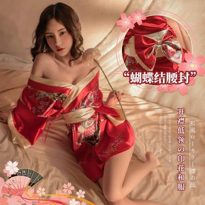 日系印花宽袖和服 深V开襟 精美印花 