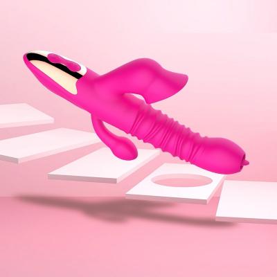 蒂贝舌王吮吸伸缩震动棒 智恒加温 仿具造型