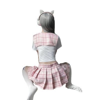 日系格子纯情学生装 JK制服 百褶短裙
