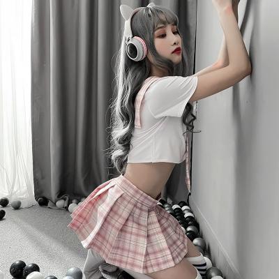 日系格子纯情学生装 JK制服 百褶短裙