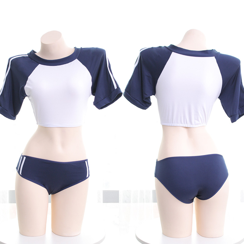 萌系学生体操短款运动服 贴身露腰 青涩动感